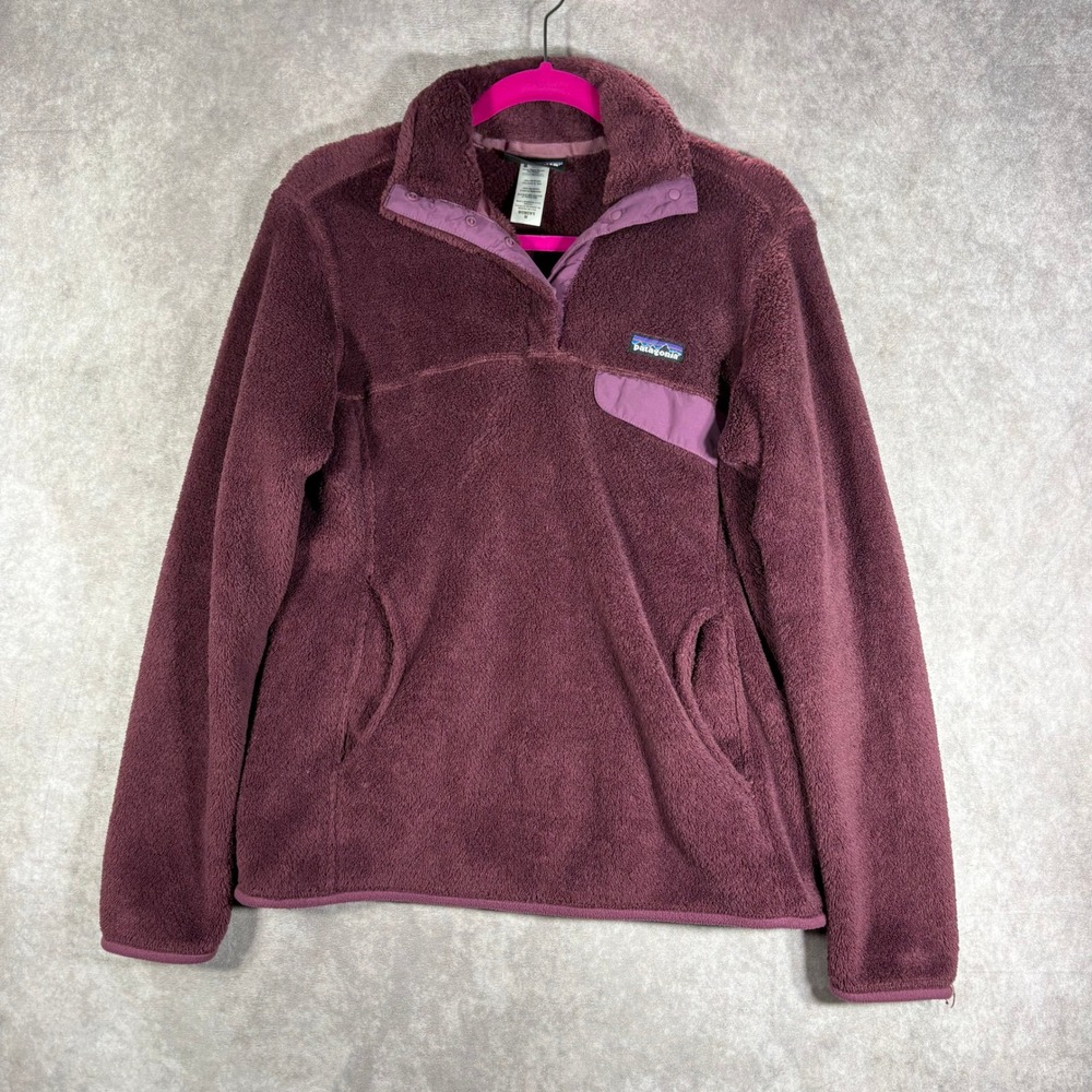 Patagonia Fleece Women M‎ Burgundy Re-Tool Snap-T Pullover Polartec 25442FA12